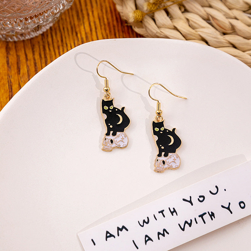 Wholesale  Horror Funny Skull Earrings