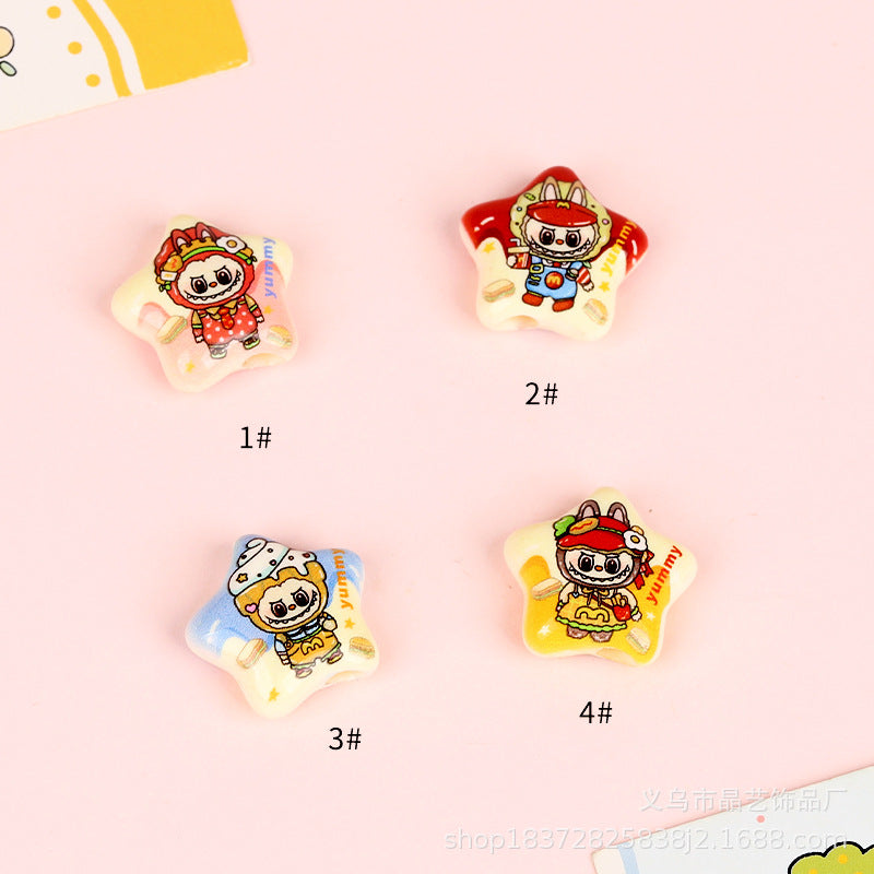 Wholesale random 10pcs five-pointed star  Focal Beads DIY Bead Accessories ACCVIP