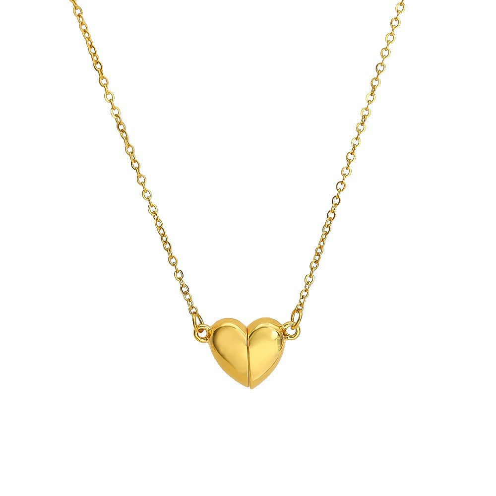 Wholesale Titanium Steel Gold Love Strong Magnet Necklace Fashion Jewelry Accessory Gift
