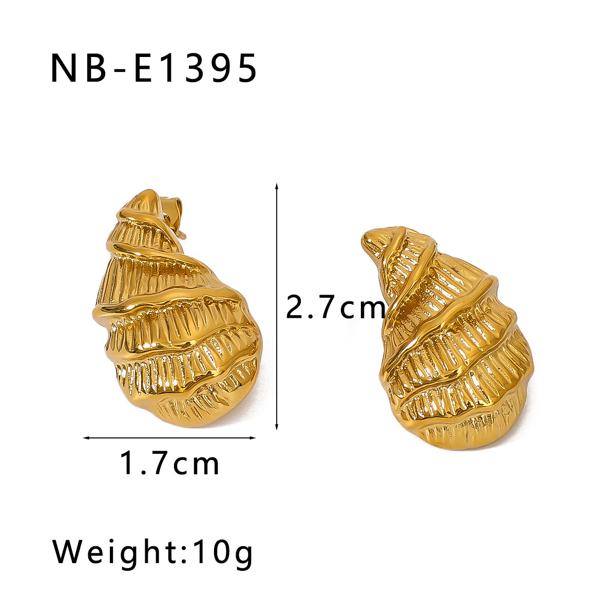 Wholesale  stainless steel marine conch pendant earrings necklace suit