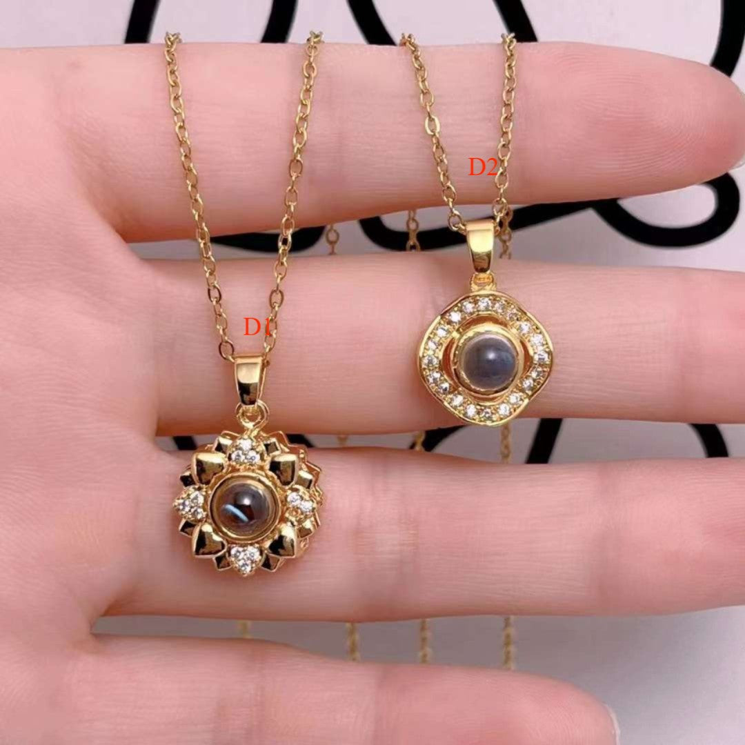 Wholesale 100 languages I love you projection temperature necklace