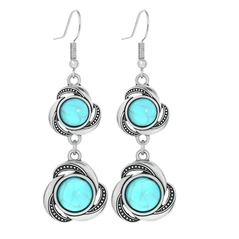 Wholesale Ethnic Style Geometric Acrylic Turquoise Earrings for Women Fashion Jewelry