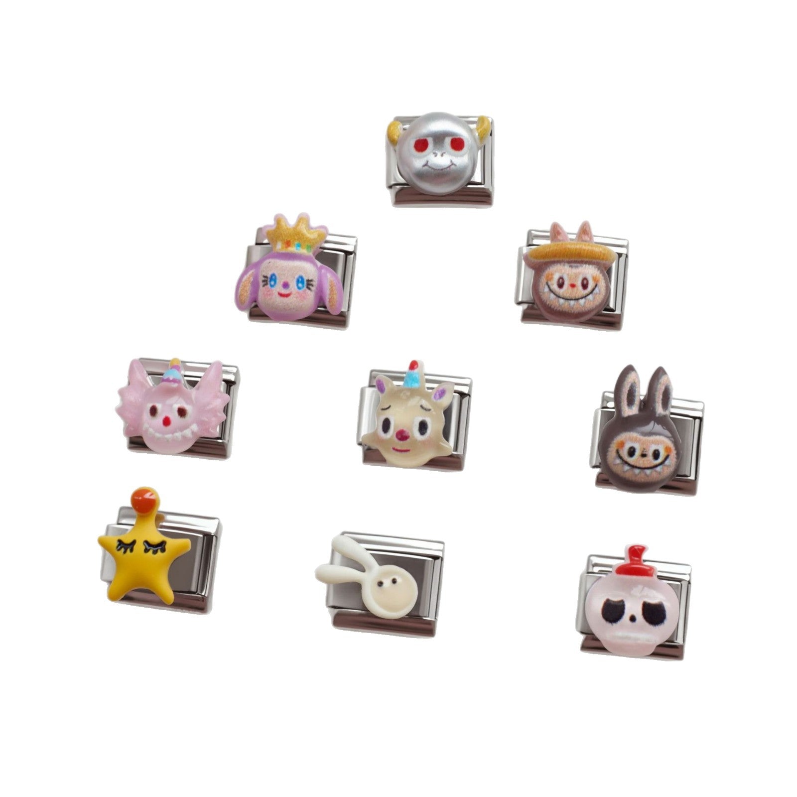 Wholesale 5pcs Italian Charm Bracelet 9mm DIY Splicing Cartoon Cute Stainless Steel Composable Bracelet