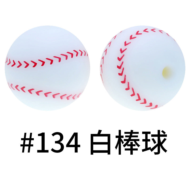 Wholesale 50pcs 15mm Western Style Leopard Skull Color Aztec Printed Silicone Balls Beads ACC-BDS-HeSheng006