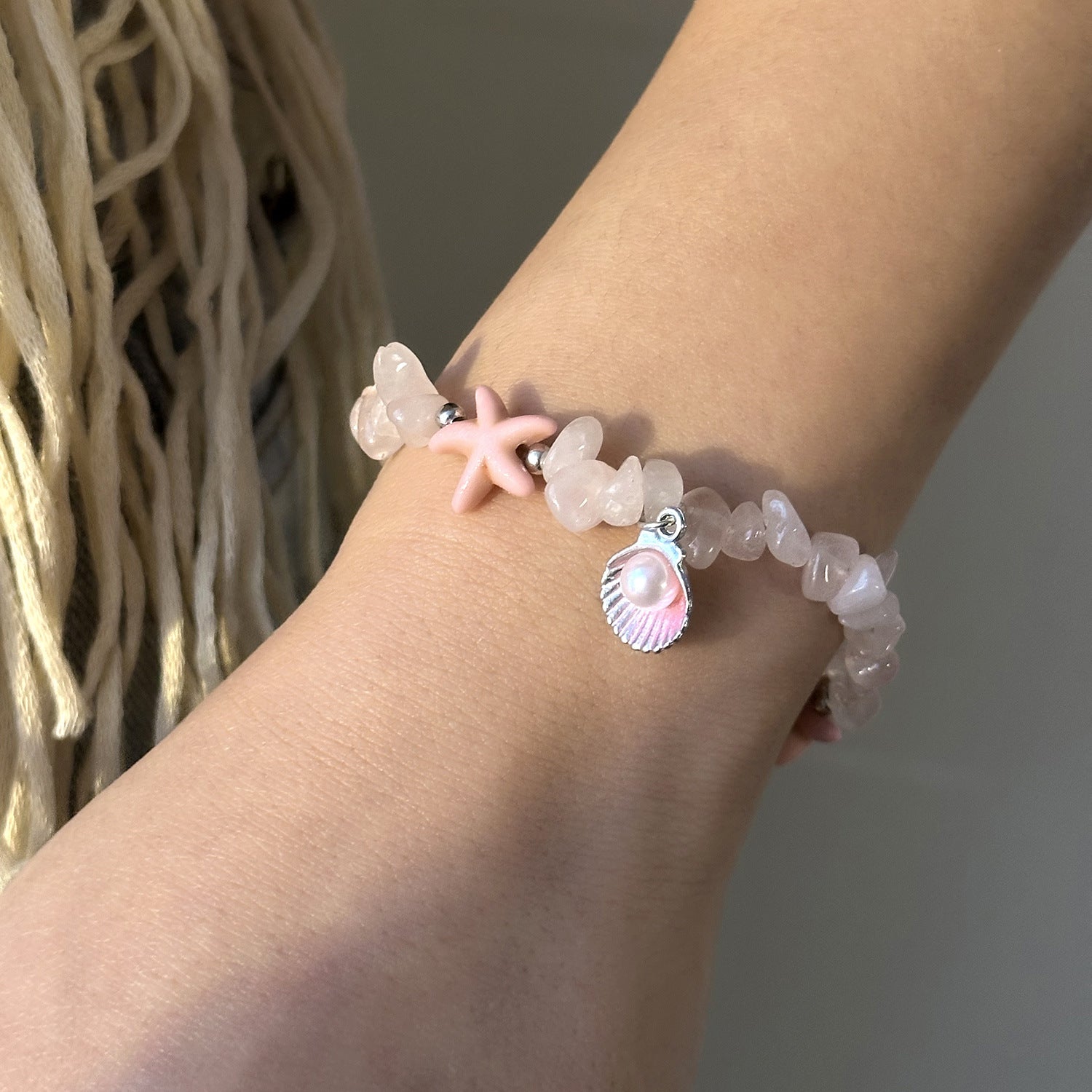 Wholesale  Gravel Starfish Shell Bracelet Bohemian Summer  Bracelet