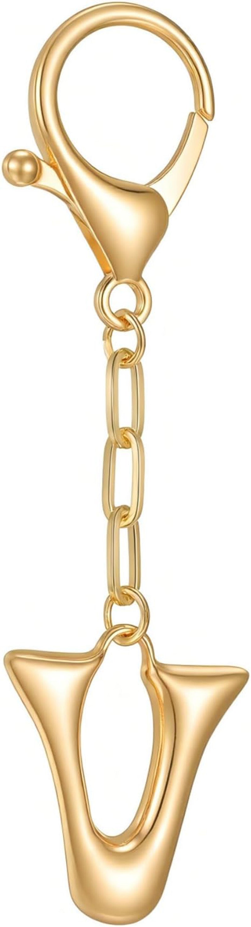 Wholesale 26 Gold Alphabet Letter Keychains Set Stylish Bag Charm Decorative Metal Key Rings For DIY Craft Gift And Boutique Resale