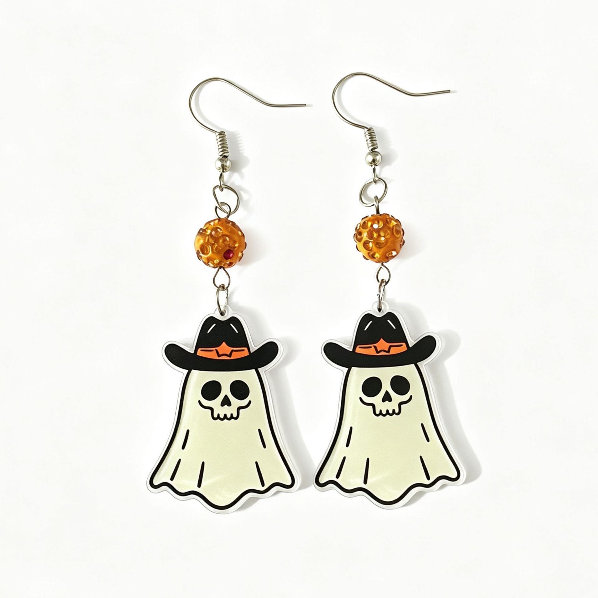 Wholesale Acrylic Earrings Asymmetric Ghost Cute Cartoon for  Party Jewelry Accessory