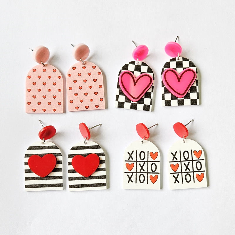 Wholesale Valentine's Day Pink Heart Cake Chocolate Earrings ACC-ES-XueP036