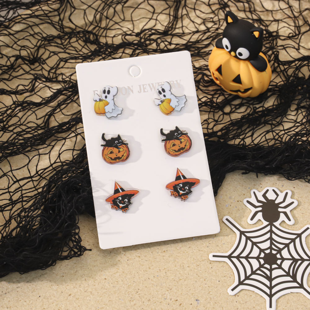 Wholesale Cartoon  ghost witch earrings