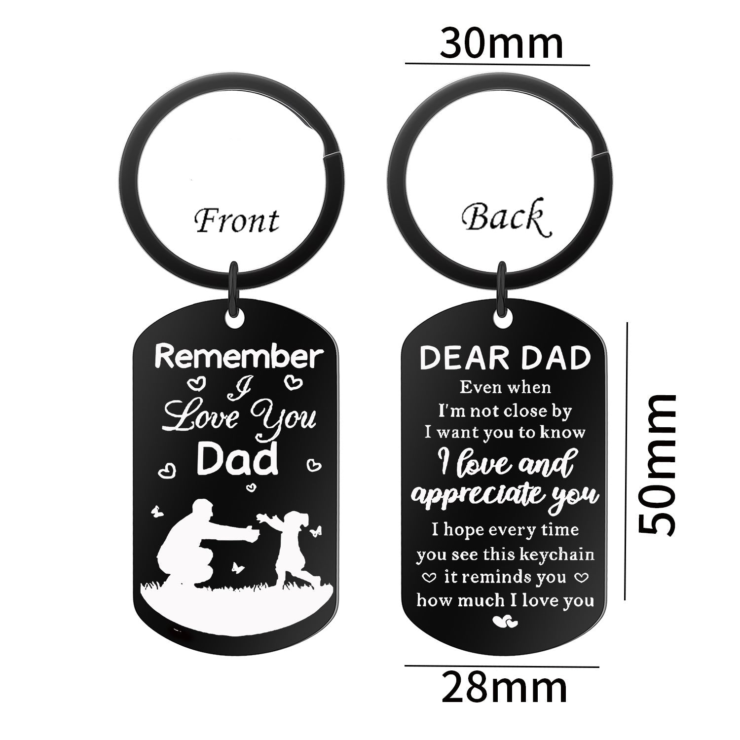 Wholesale Father's Day I Love Dad Stainless Steel Keychain