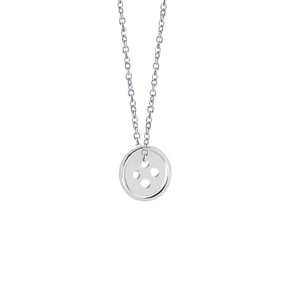 Wholesale 925 sterling silver button necklace clavicle chain