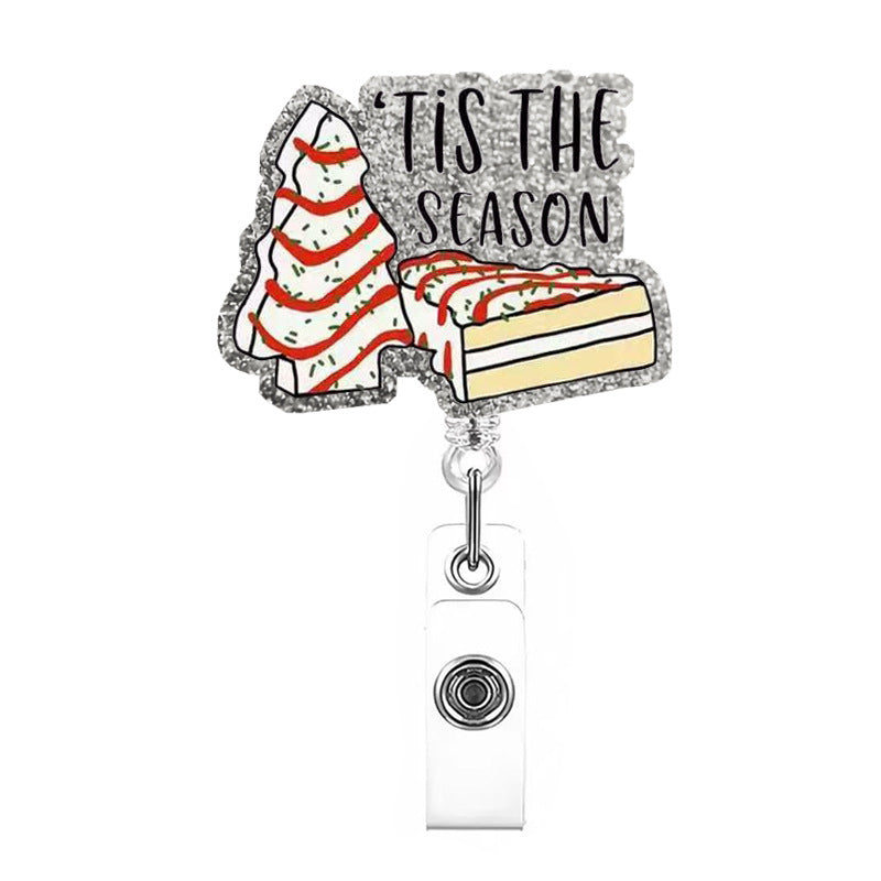 Wholesale acrylic Christmas office staff name tag retractable badge