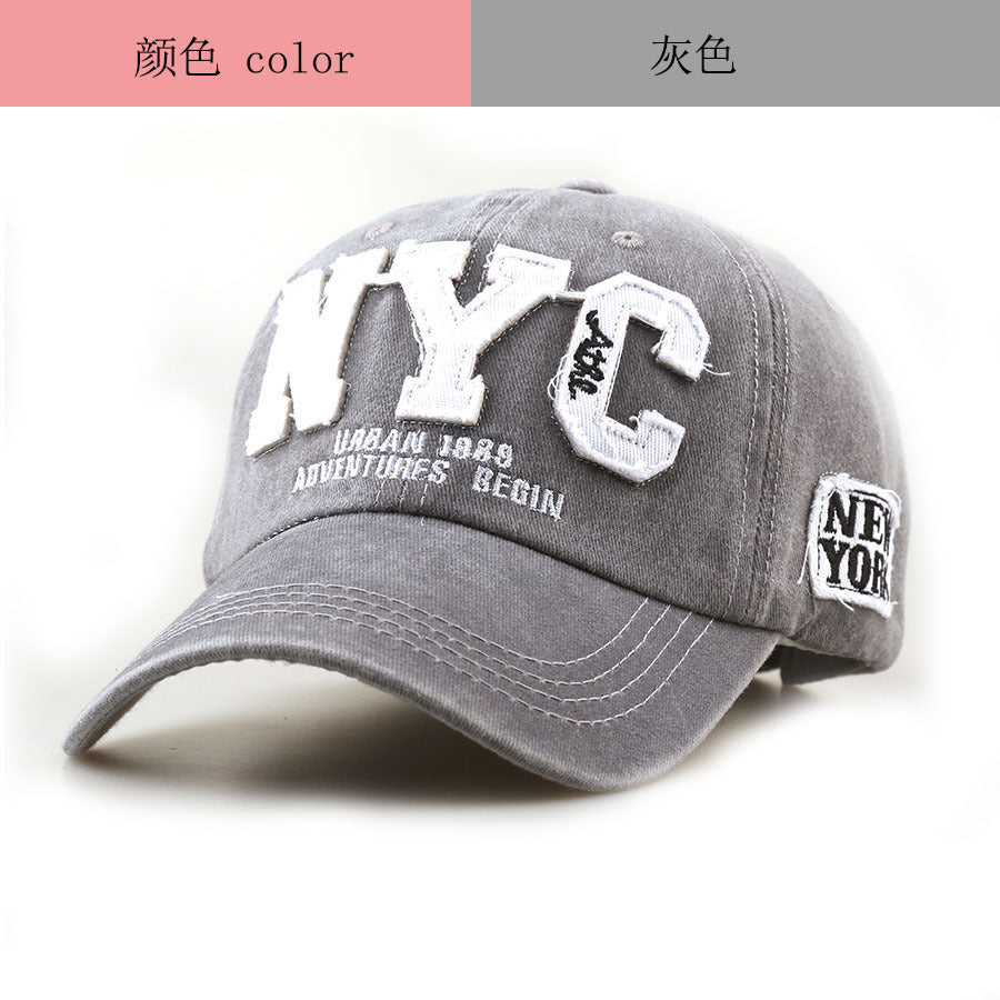 Wholesale Trendy Women' s Baseball Cap with Embroidery NYC Letters,  Black,  Sun Protection Casual Beach Hat,  Boutique Resale