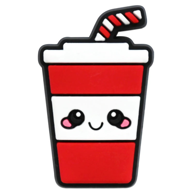 Wholesale Random 100pcs Cartoon Food Series  PVC Soft Rubber Shoe Buckle Decoration