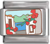 Wholesale Italian Charm Bracelet 9mm DIY Splicing Coffee Villa Stainless Steel Composable Bracelet