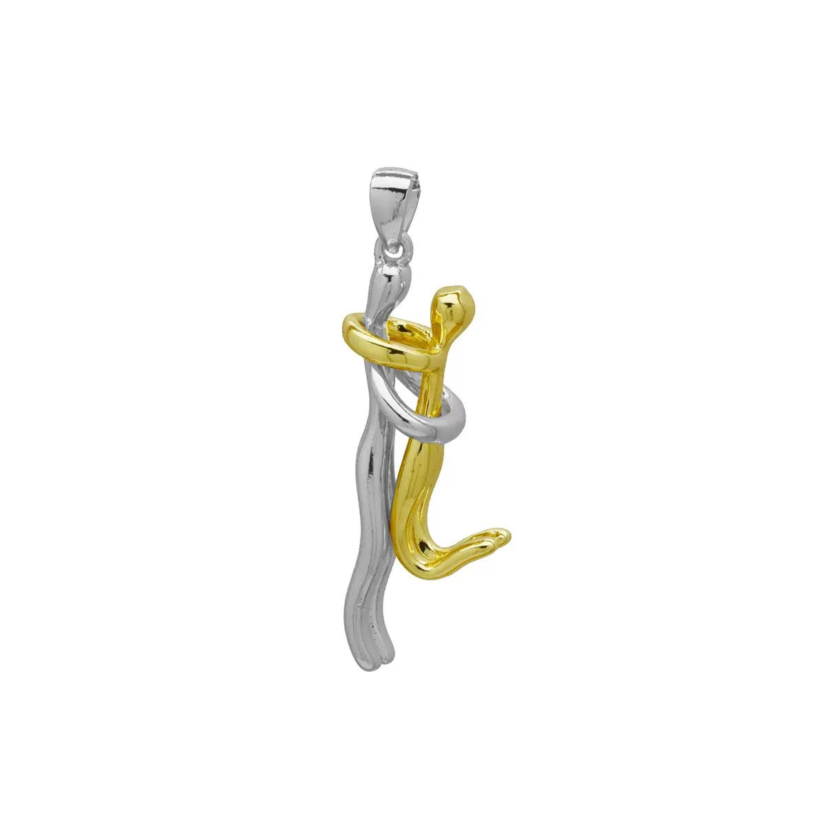Wholesale Creative Couple Hugging Pendant Necklace Gold Plated Copper Fashion Accessory