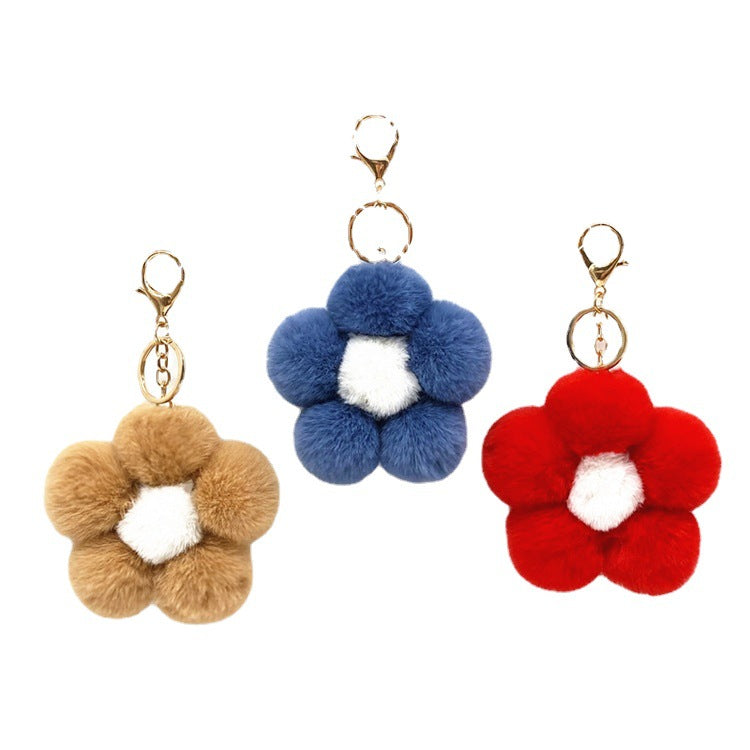 Wholesale Cute Flower Plush Keychain Red Plush Bag Charm For Bags And Car Keys Everyday Use Gift Boutique Resale