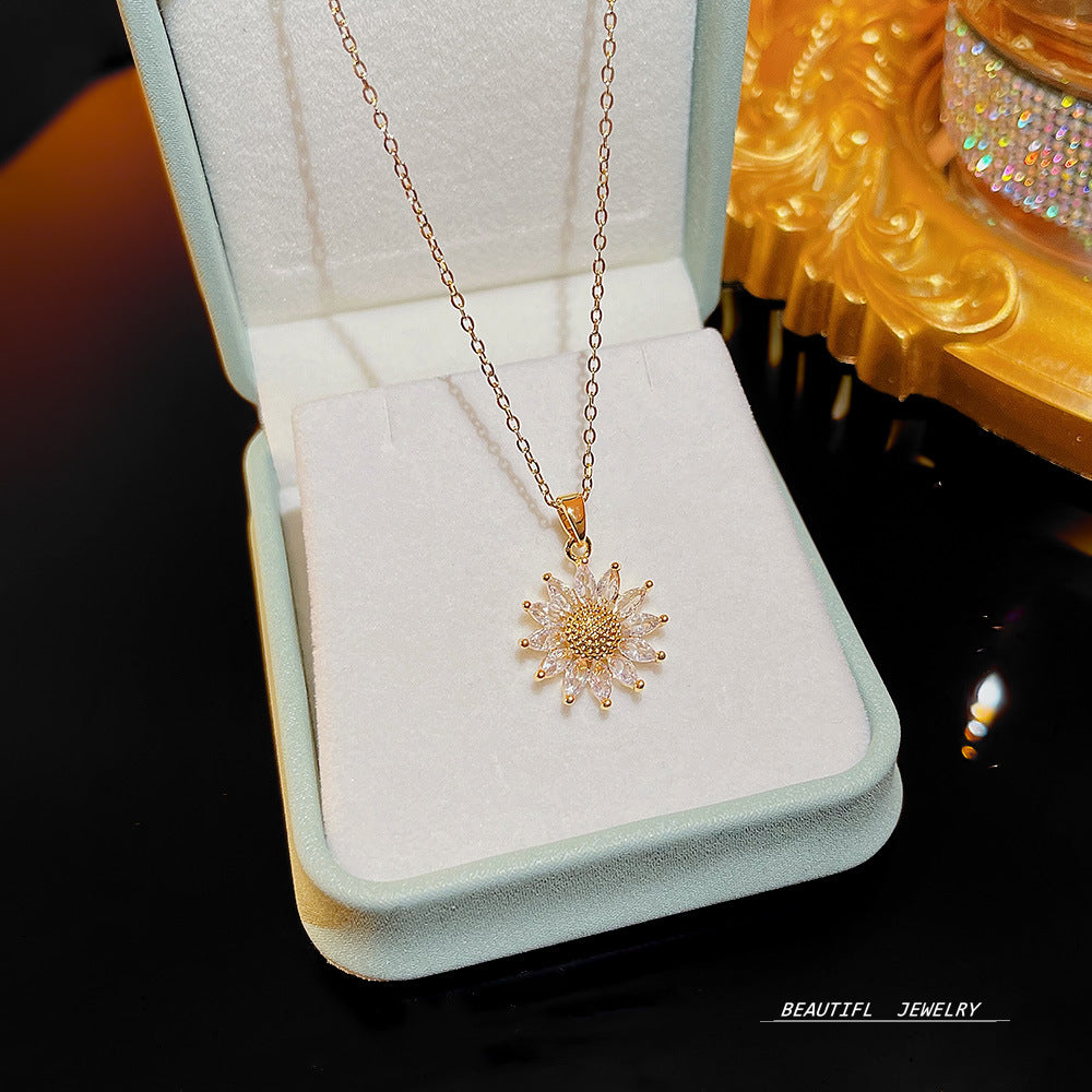 Wholesale Micropaved Zirconia Clavicle Chain Titanium Steel Necklaces Choker Necklace ACC-NE-Xiyue005