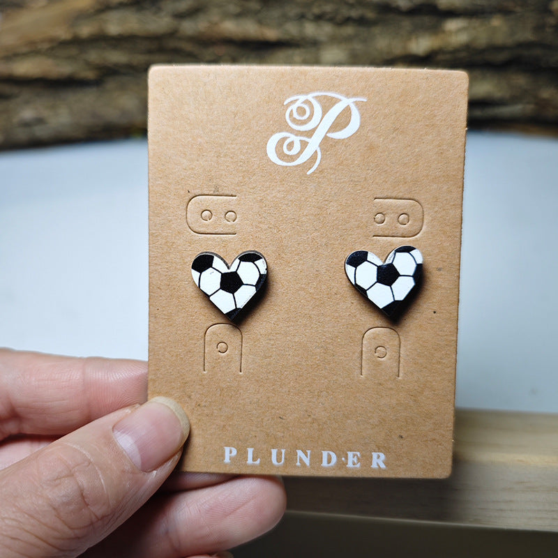 Wholesale Border Sports Wind Earrings Basketball Football Baseball Football Love Earrings