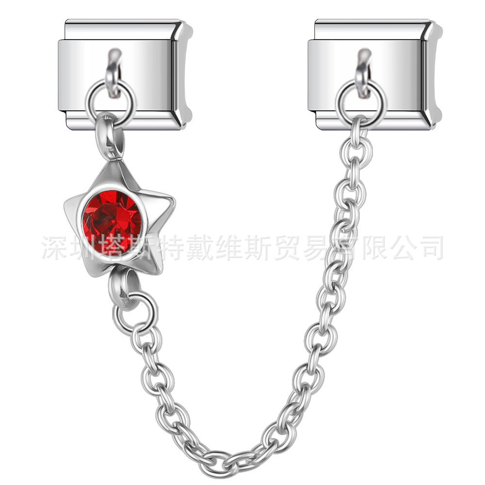 Wholesale Italian Modular Starry Sky Rhinestone Chain Bracelet,  Stainless Steel Electroplated,  Chic Jewelry Accessory for Everyday Wear