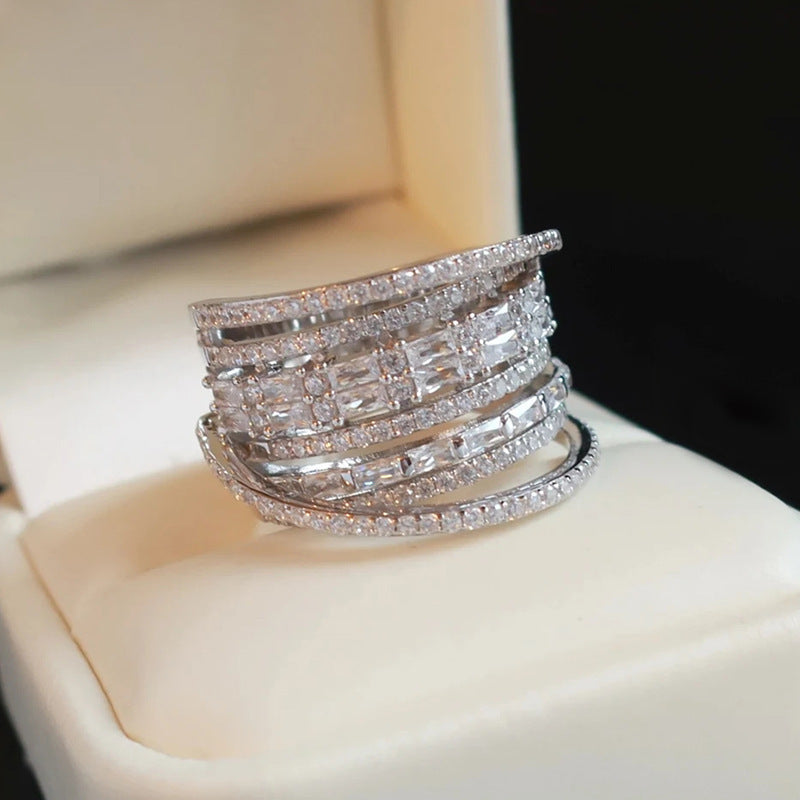 Wholesale Multi-Layer Ring Zircon Design