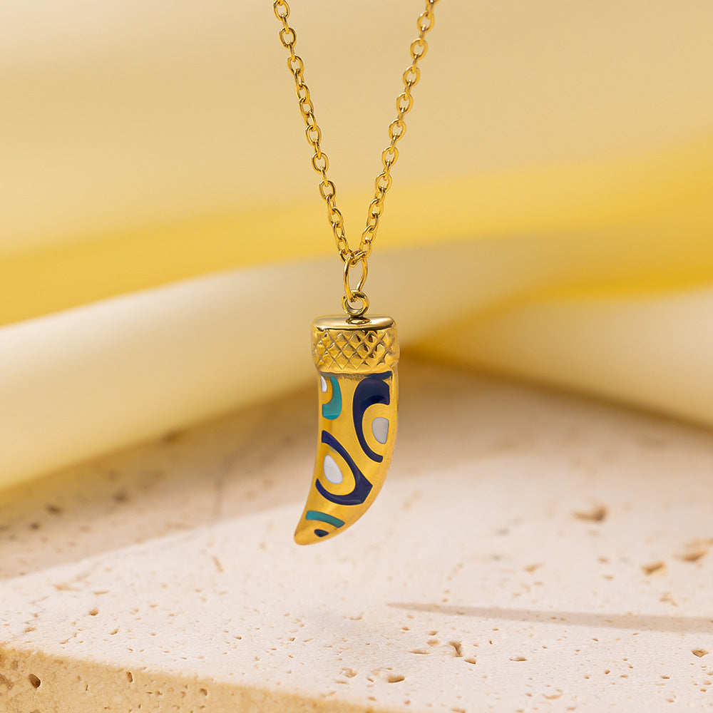 Wholesale Retro Irregular Titanium Steel Necklace Plated 18K Gold Multi-layered Necklace Gold Plated Necklace ACC-NE-Tais004