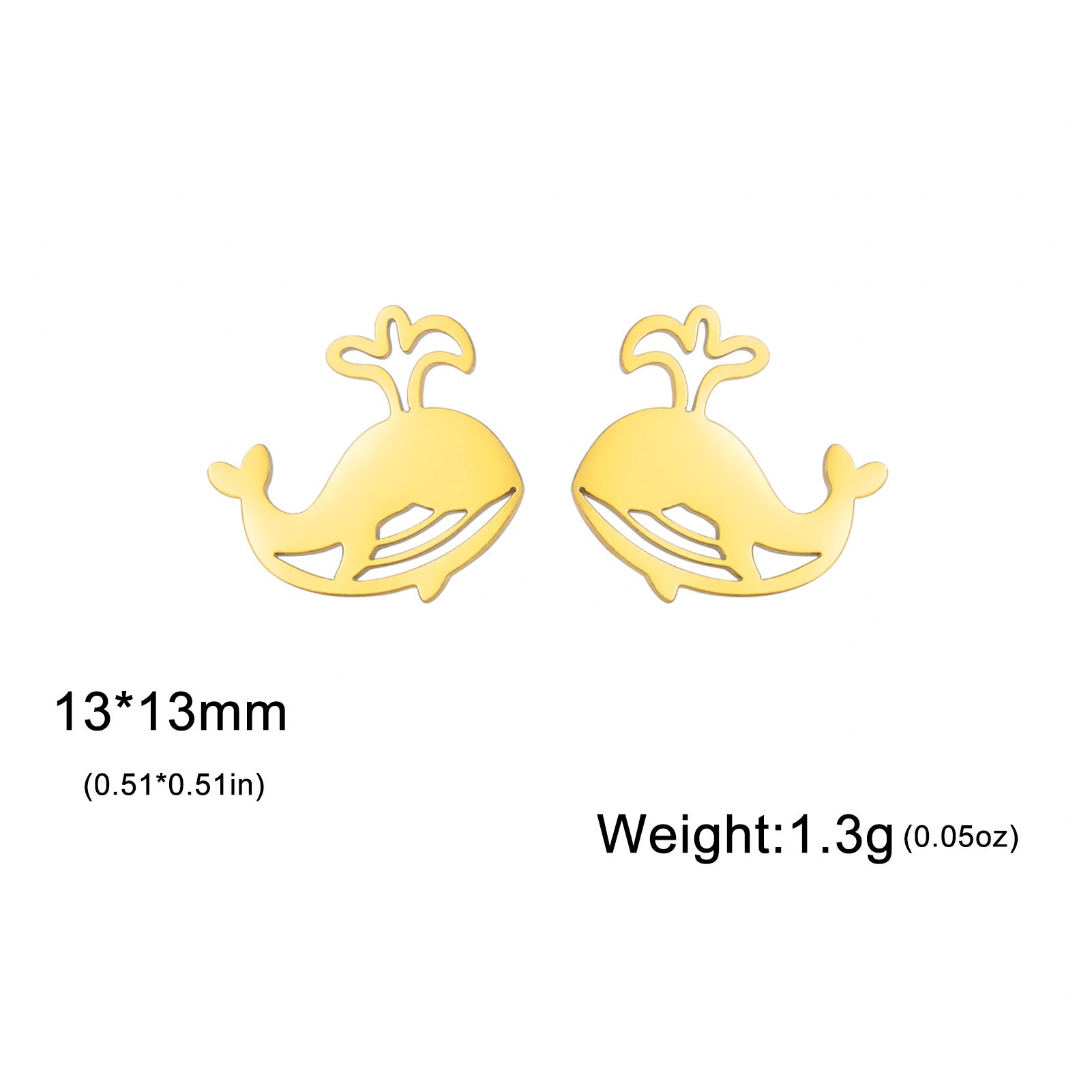 Wholesale Cute Whale Earrings Stainless Steel Ocean Animal Jewelry for Women Birthday Gift Fashion Accessory
