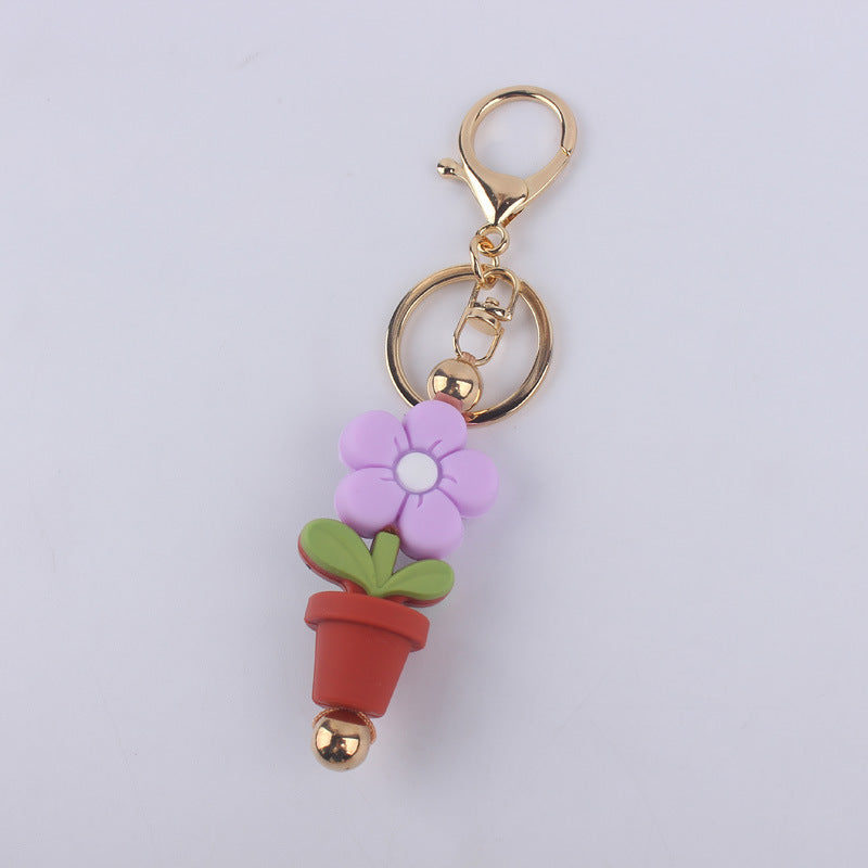 Wholesale Cartoon Daisy Flower Silicone Keychain ACC-KC-GuangTian029