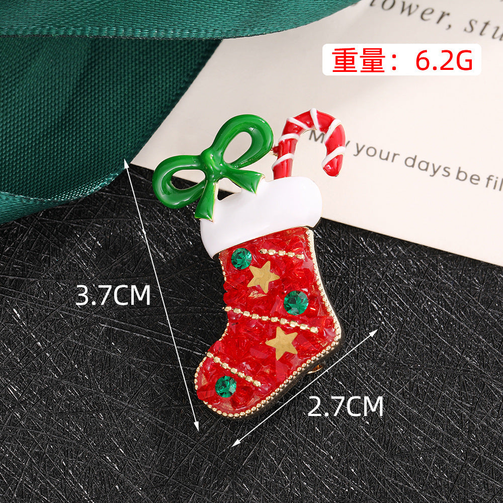 Wholesale Christmas cartoon snowflake alloy brooch