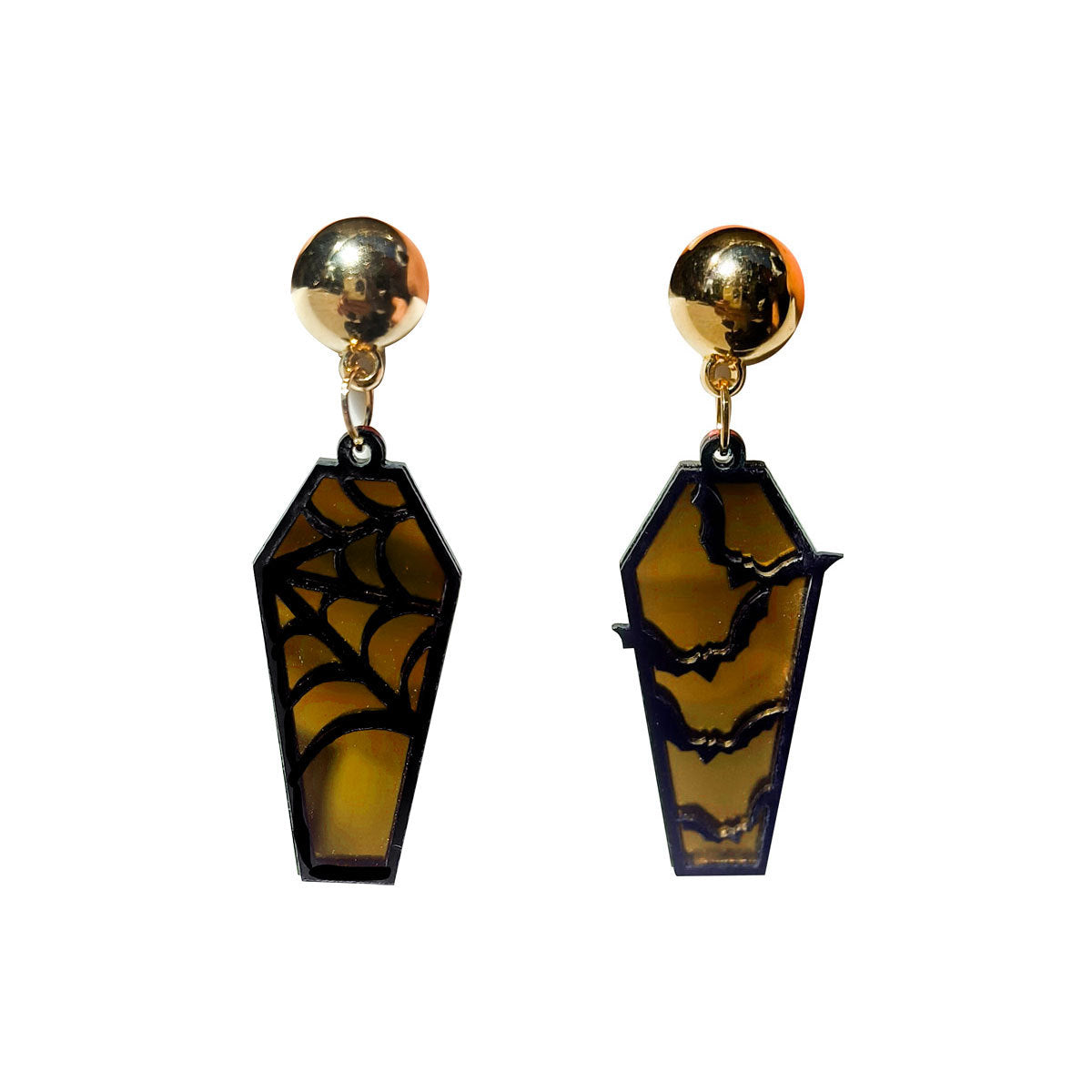 Wholesale Creative Retro Halloween Earrings Spider Pumpkin Witch Acrylic Earrings