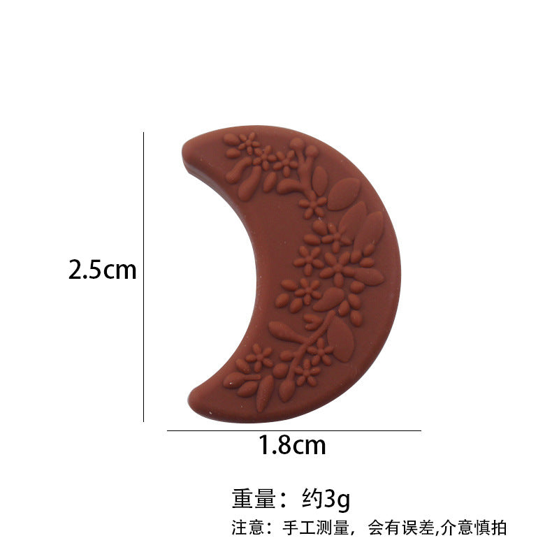 Wholesale Cartoon Printed Moon Focal Beads DIY Bead Accessories