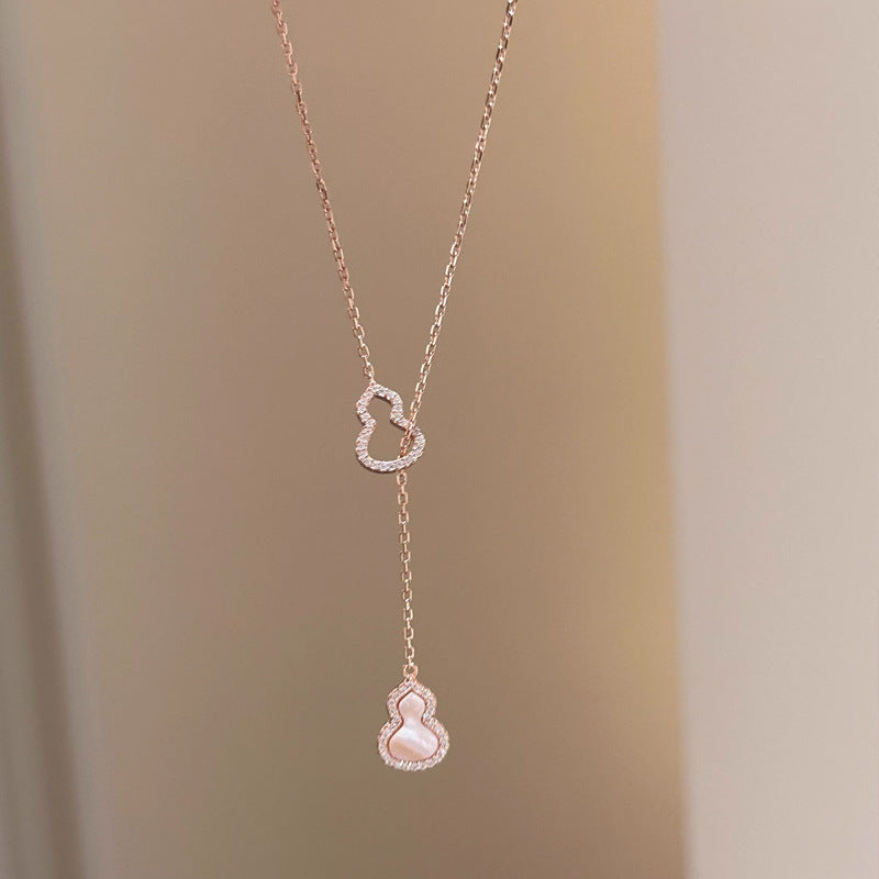Wholesale Summer Light Luxury Pink Gourd Choker Necklace