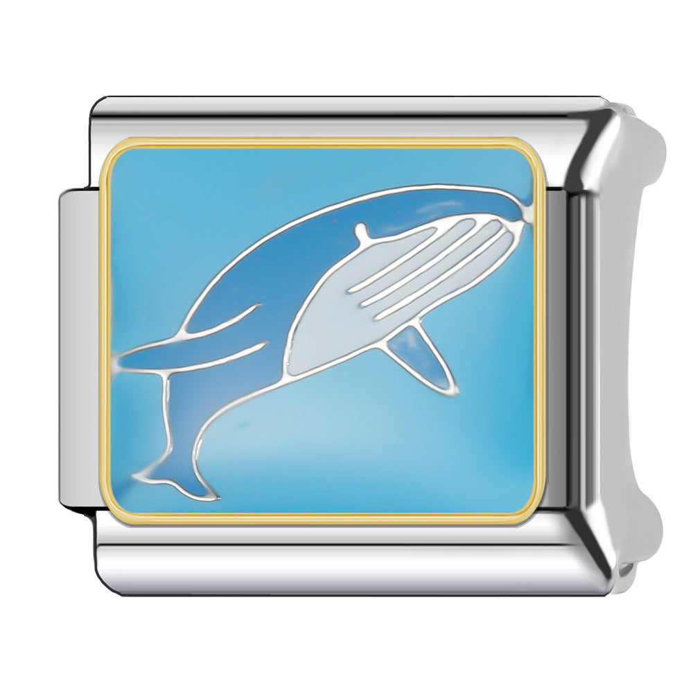 Wholesale Italian Charm Bracelet 9mm DIY Splicing Cute Animal Series Stainless Steel Composable Bracelet