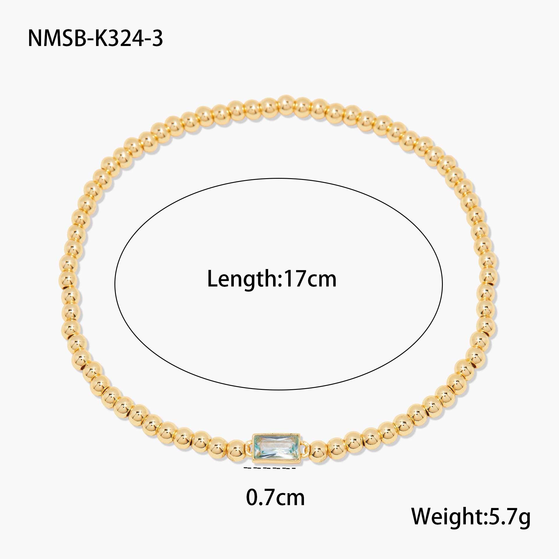 Wholesale Stainless steel gold-plated colored zircon bracelet