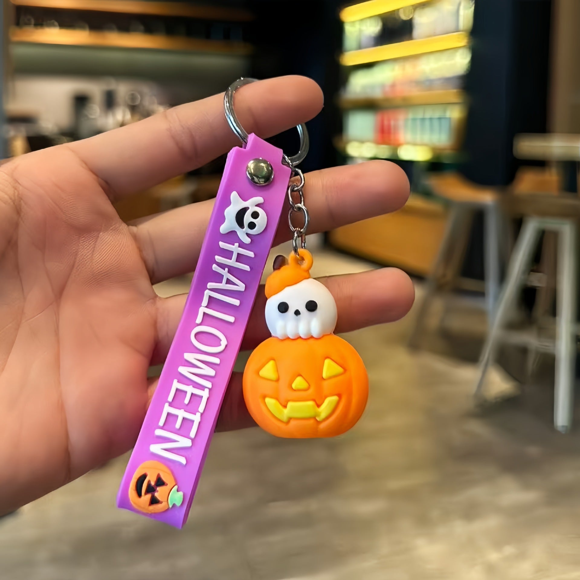 Wholesale  Pumpkin Keychain - Cartoon PVC Little Black House Pendant,  Bag Charm or Gift
