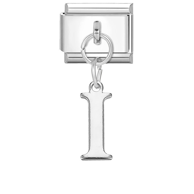 Wholesale 9mm Italian Charm Starter Bracelets DIY Letter Pendant Stainless Steel Composable Bracelet