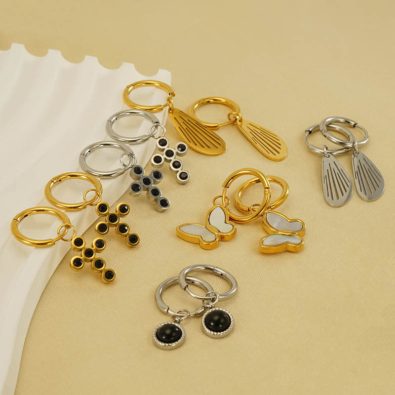 Wholesale Stainless Steel Hollow Wings Earrings ACC-ES-ZhongXin014