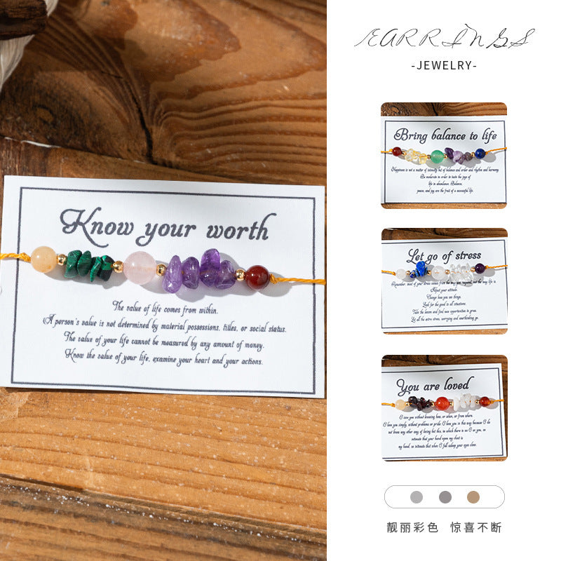 Bracciale portafortuna colorato in pietra naturale all'ingrosso