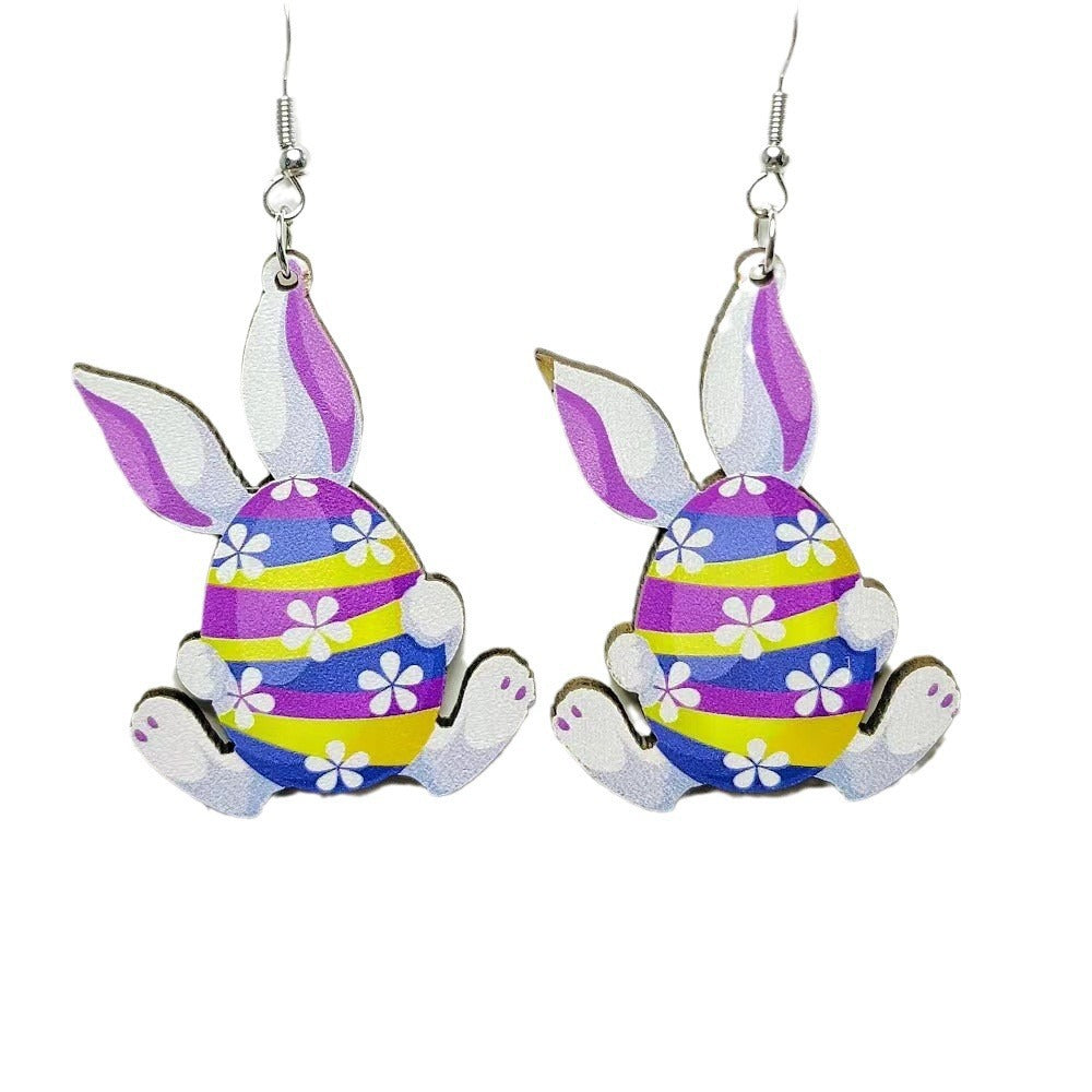 Wholesale Easter Cute Bunny Egg  Acrylic Earrings
