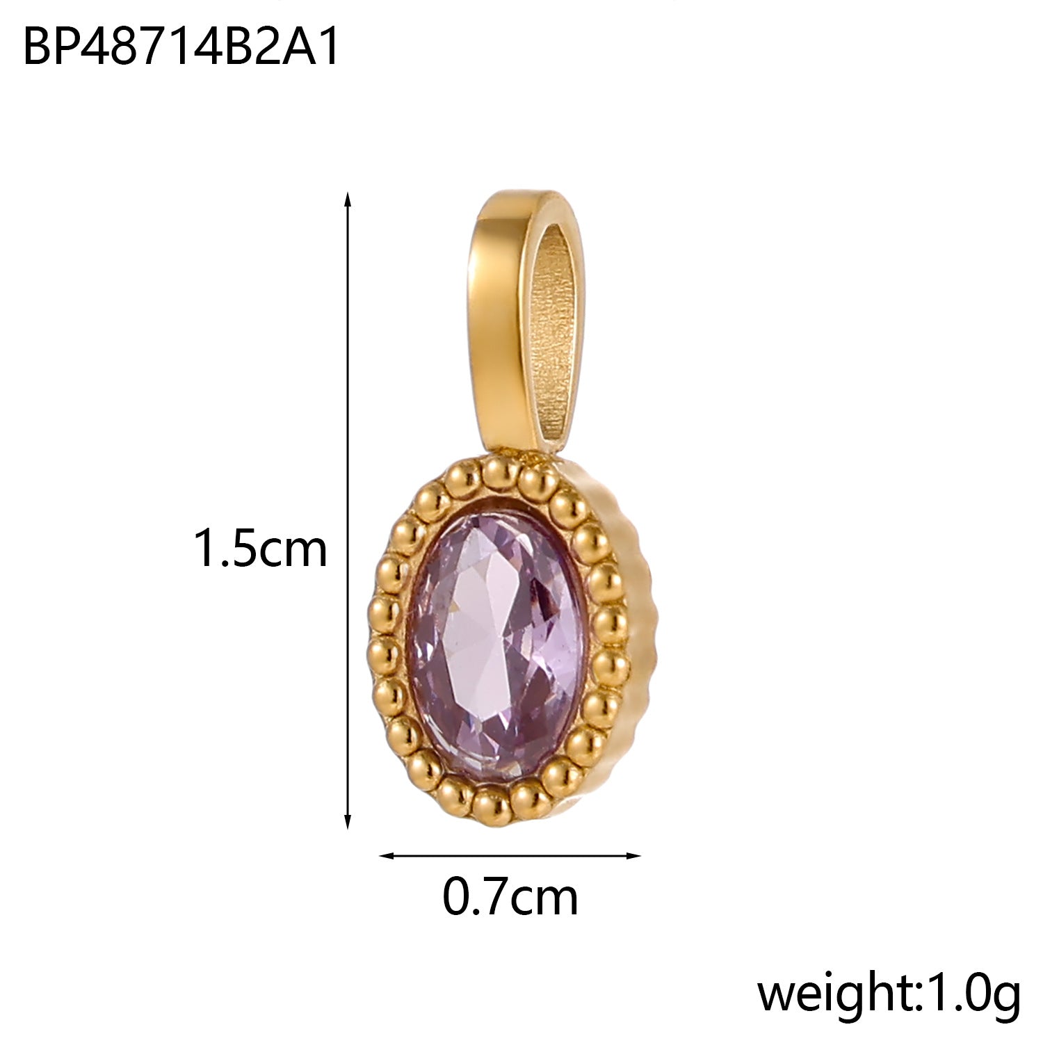 Wholesale Colorful zircon water droplets stainless steel December birthday stone pendant