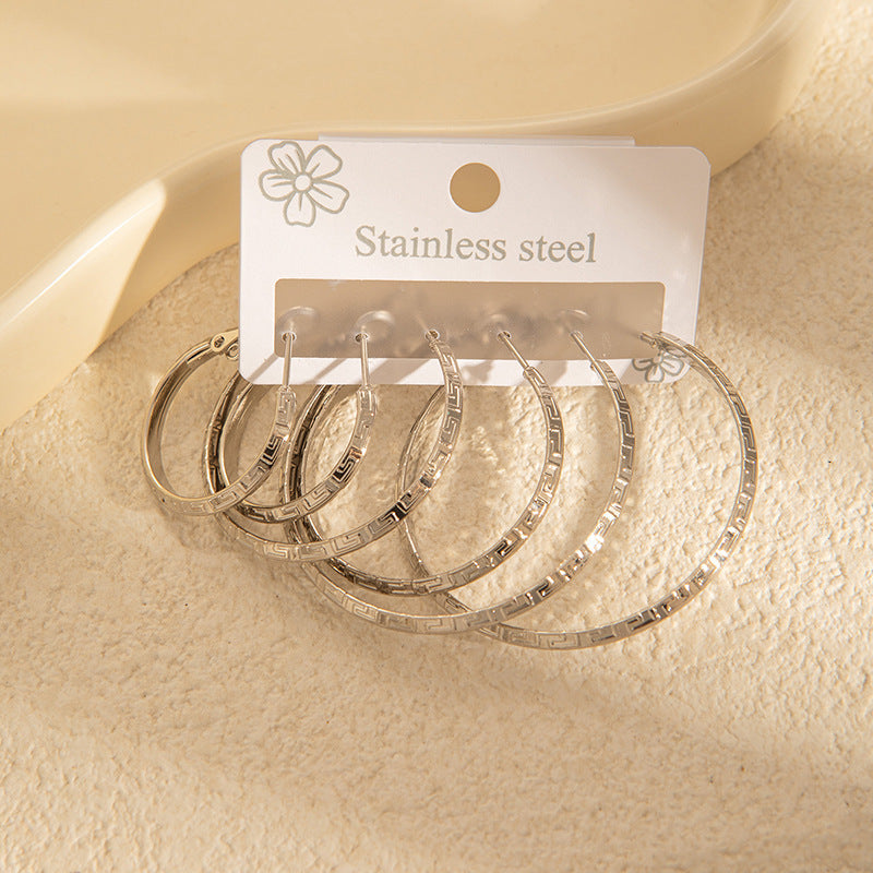 Wholesale Light Luxury Star Hoop Earrings for Women - Titanium Steel Electroplated,  Boutique Resale