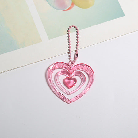 Wholesale Candy Colored Heart-shaped Acrylic Keychain Pendant ACC-KC-HuiMei006