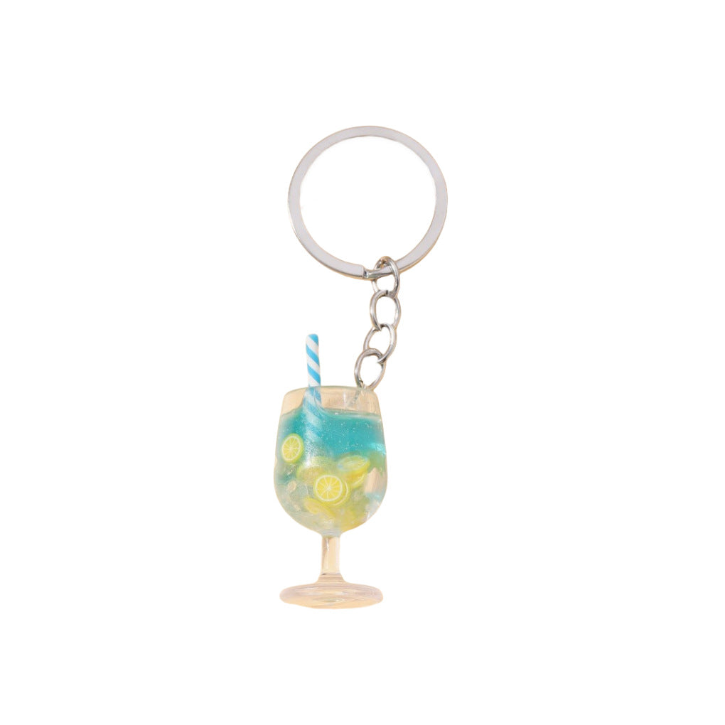 Wholesale Luminous Fruit Lemon Slice Goblet Plastic Keychain ACC-KC-RongR058
