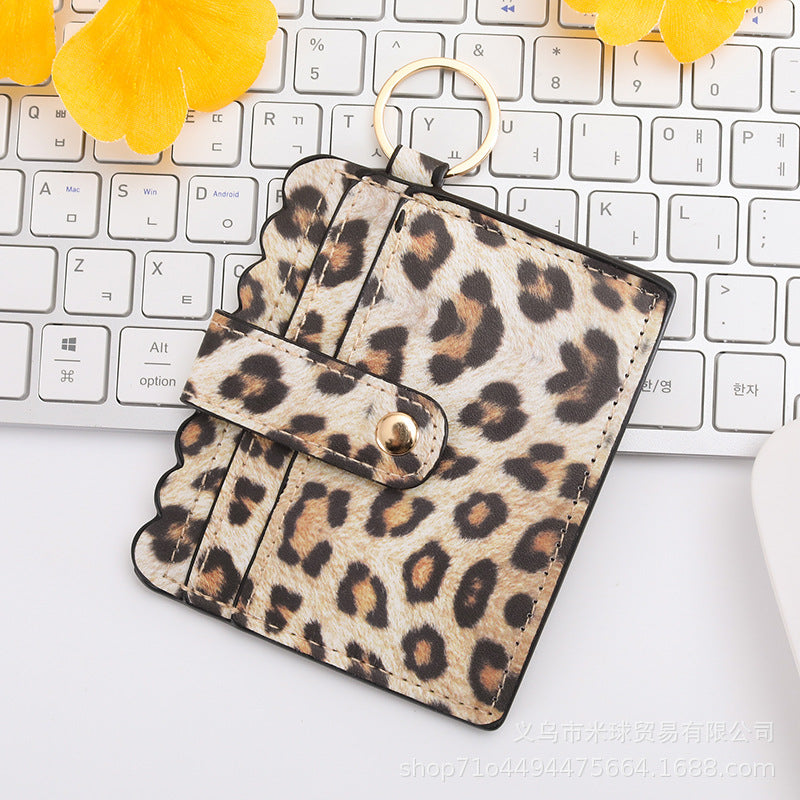 Wholesale Independence Day Cow Print Leopard Print PU Pickup Bag Keychain ACC-KC-MiQiu004