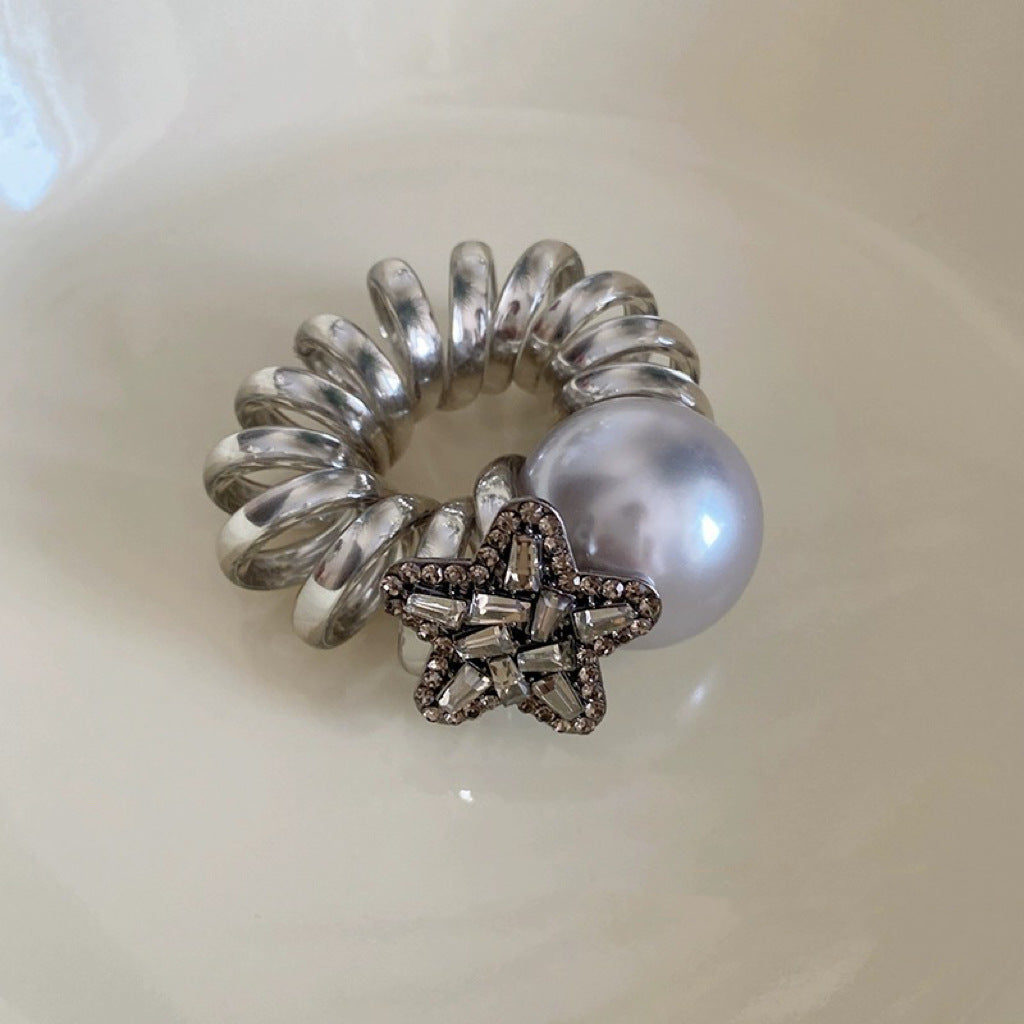 Wholesale Star Rhinestone Phone Cord Hair Ties Hair Scrunchies