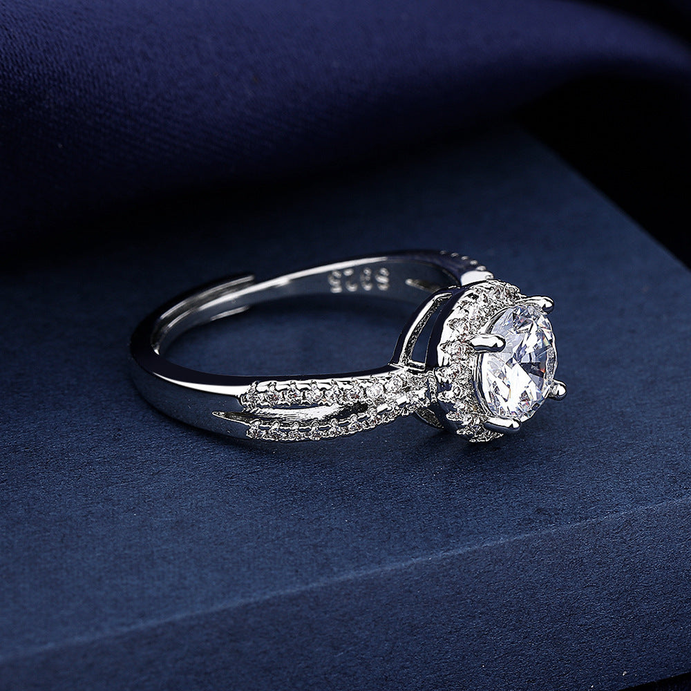 Wholesale double row twisted round light year ring