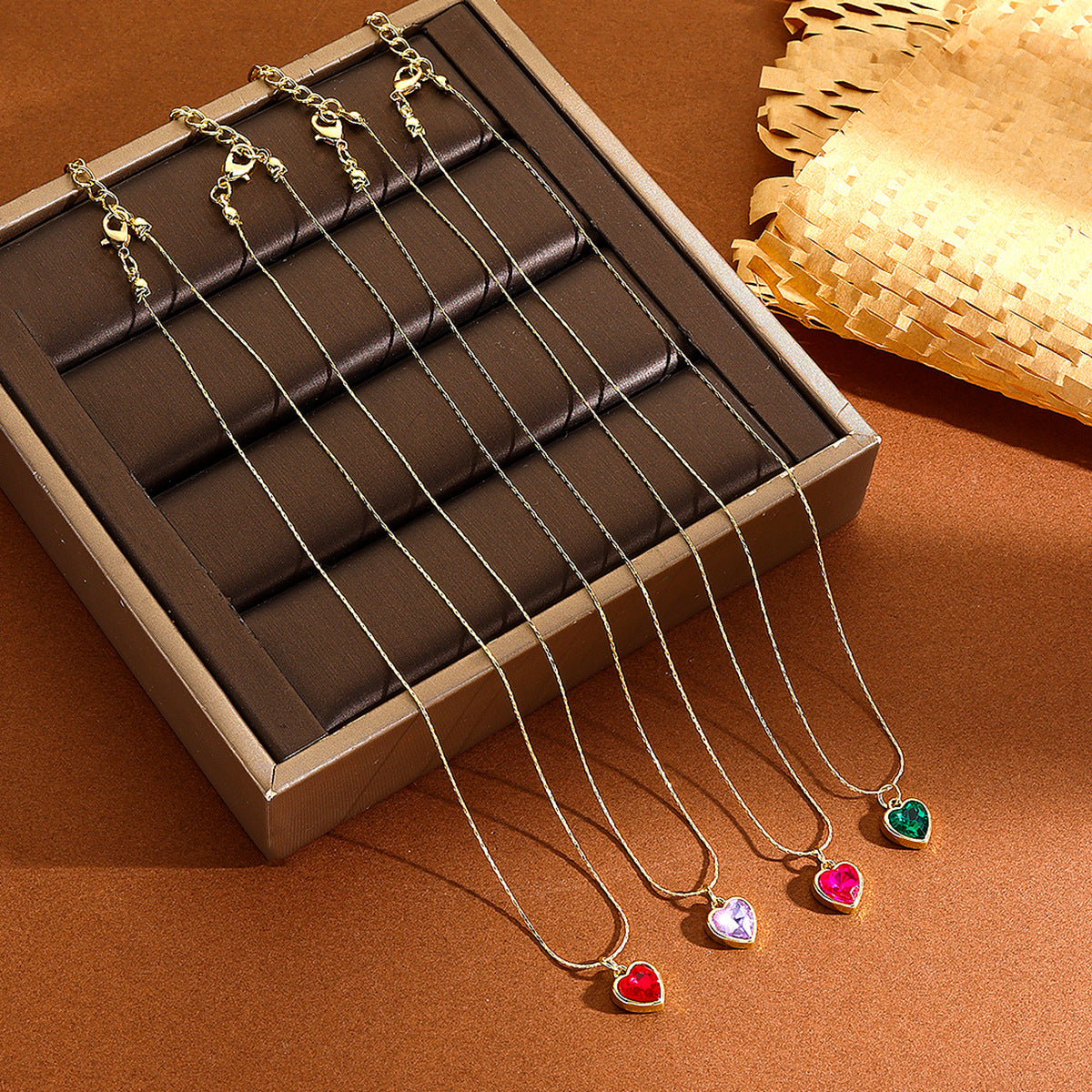 Wholesale heart-shape temperament clavicle chain love zircon necklace