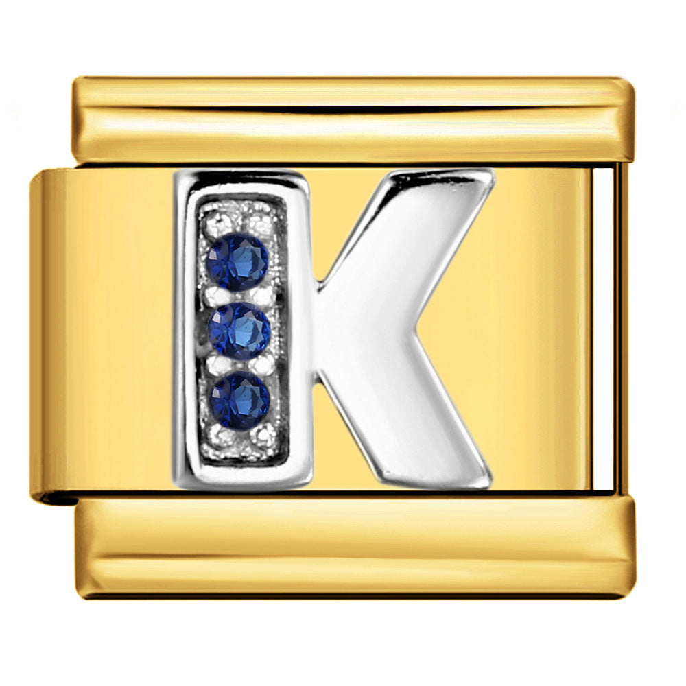 Wholesale 9mm Italian Charm Starter Bracelets DIY Letter Single Section Creative Stainless Steel Composable Bracelet