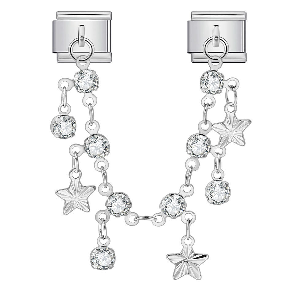 Wholesale  Italian Charm Bracelet 9mm DIY Butterfly Star Shape   Creative Stainless Steel Composable Bracelet