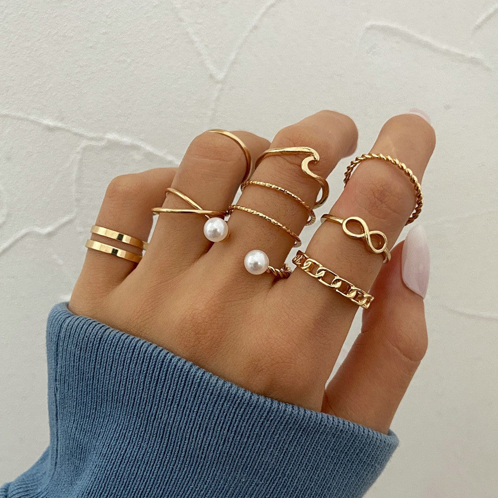 Wholesale Star,  Moon,  Heart,  Leaf,  Geometric 10-Piece Ring Set